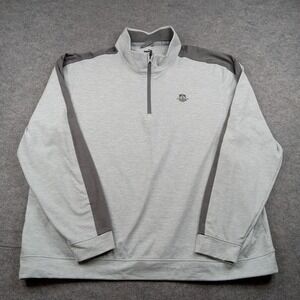 Puma Pullover Mens 2XL Gray Colorblock 1/4 Zip‎ Long Sleeve Golf Shirt Top